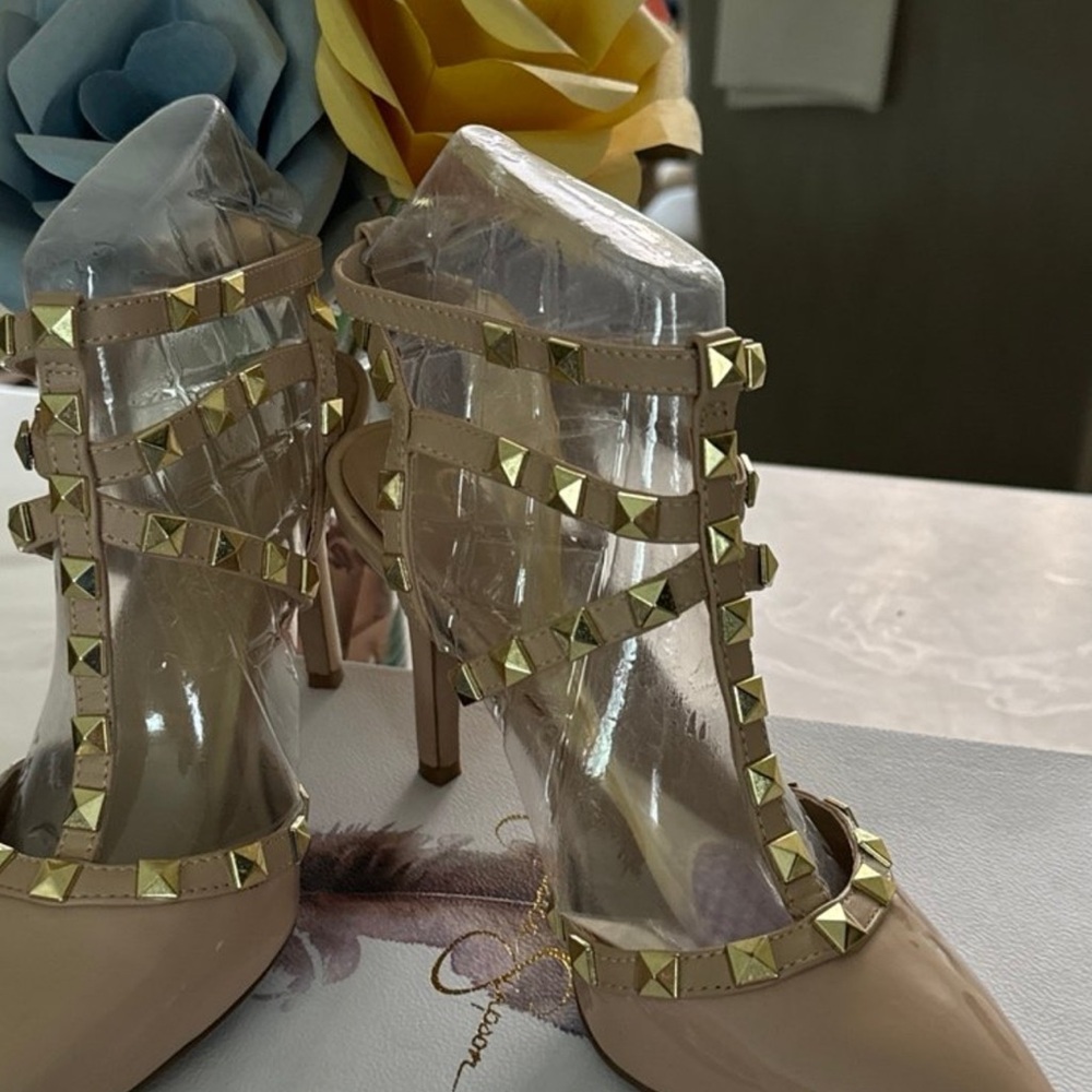 Studded Beige Heels